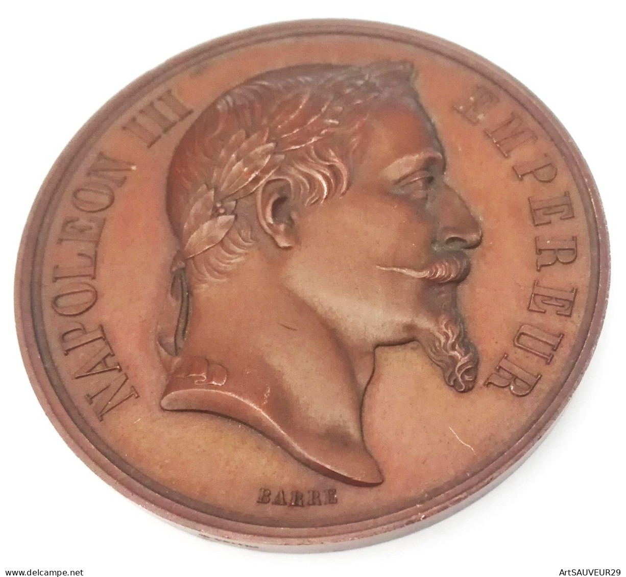 Médaille -Bronze  Napoléon III - Ministère De L'agriculture Du Commerce Et Des Travaux Publics EPINAL 1864 Diamètre 5cm - Profesionales / De Sociedad