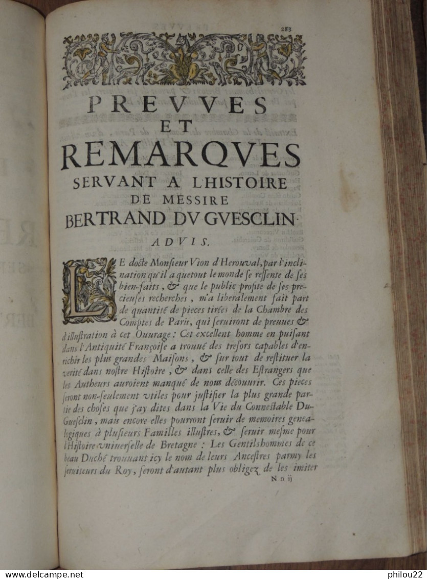 HAY du CHASTELET - Histoire de Bertrand DU GUESCLIN 1666 E.O.