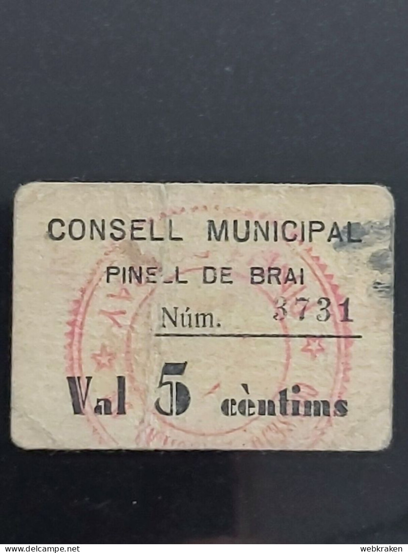 MONEY BANCONOTE EMERGENGY FRANCE CONSELL MUNICIPAL PINEL DE BRAI 5 C. - Sonstige – Europa