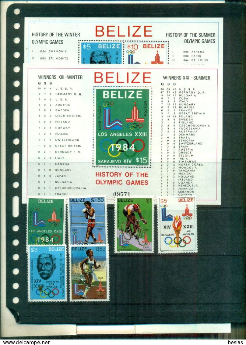 BELIZE HISTOIRE DES JEUX OLYMPIQUES 6 VAL + 2 BF NEUFS A PARTIR DE 10 EUROS - Belize (1973-...)