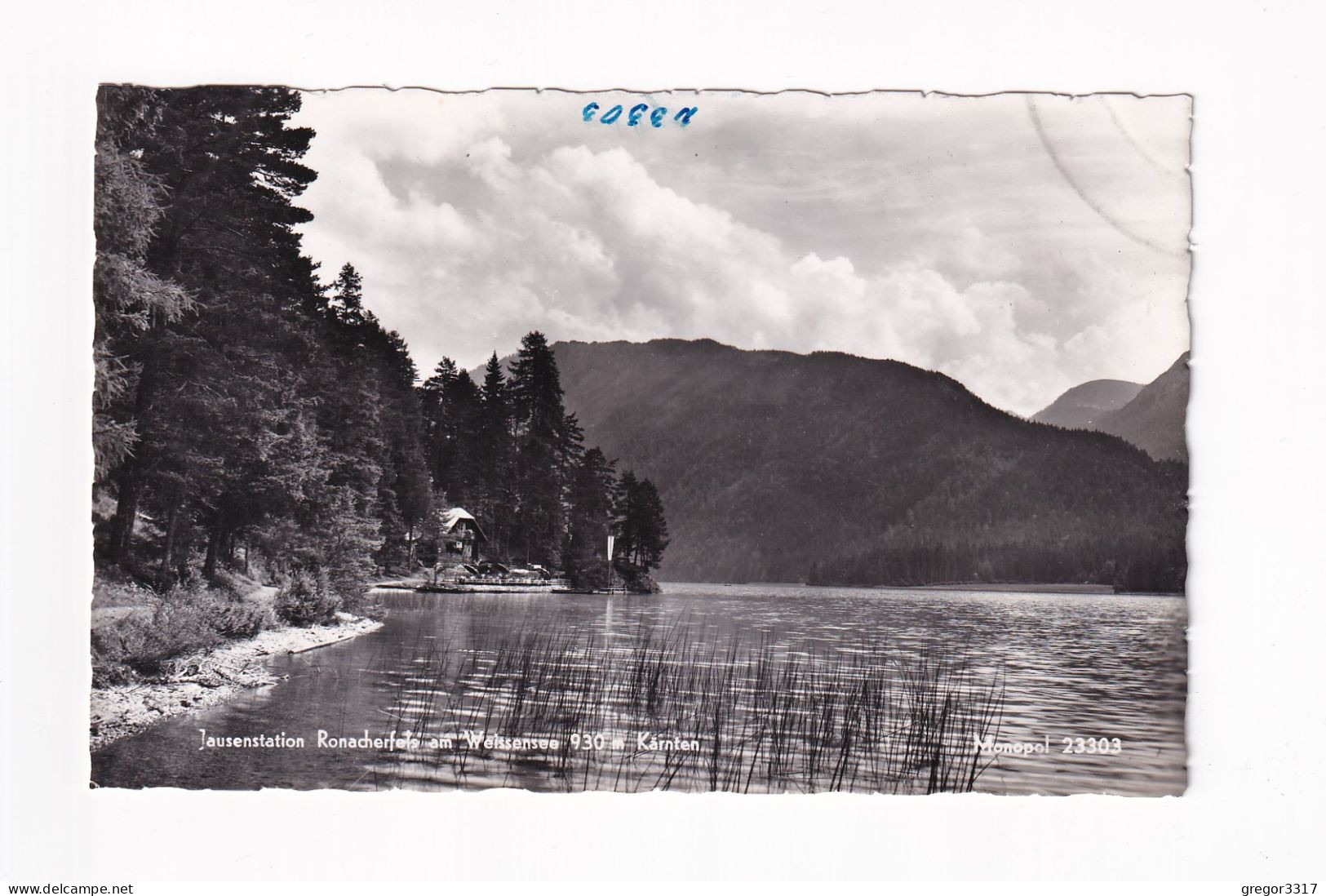 E6059) WEISSENSEE - Jausenstation RONACHERFELS Am Weissensee - Kärnten - S/W FOTO AK - Weissensee