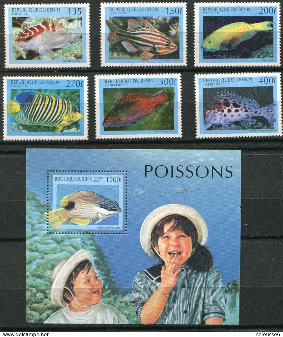 Benin ** N° 774 à 779 - Bloc 40 - Poissons - Bénin – Dahomey (1960-...)