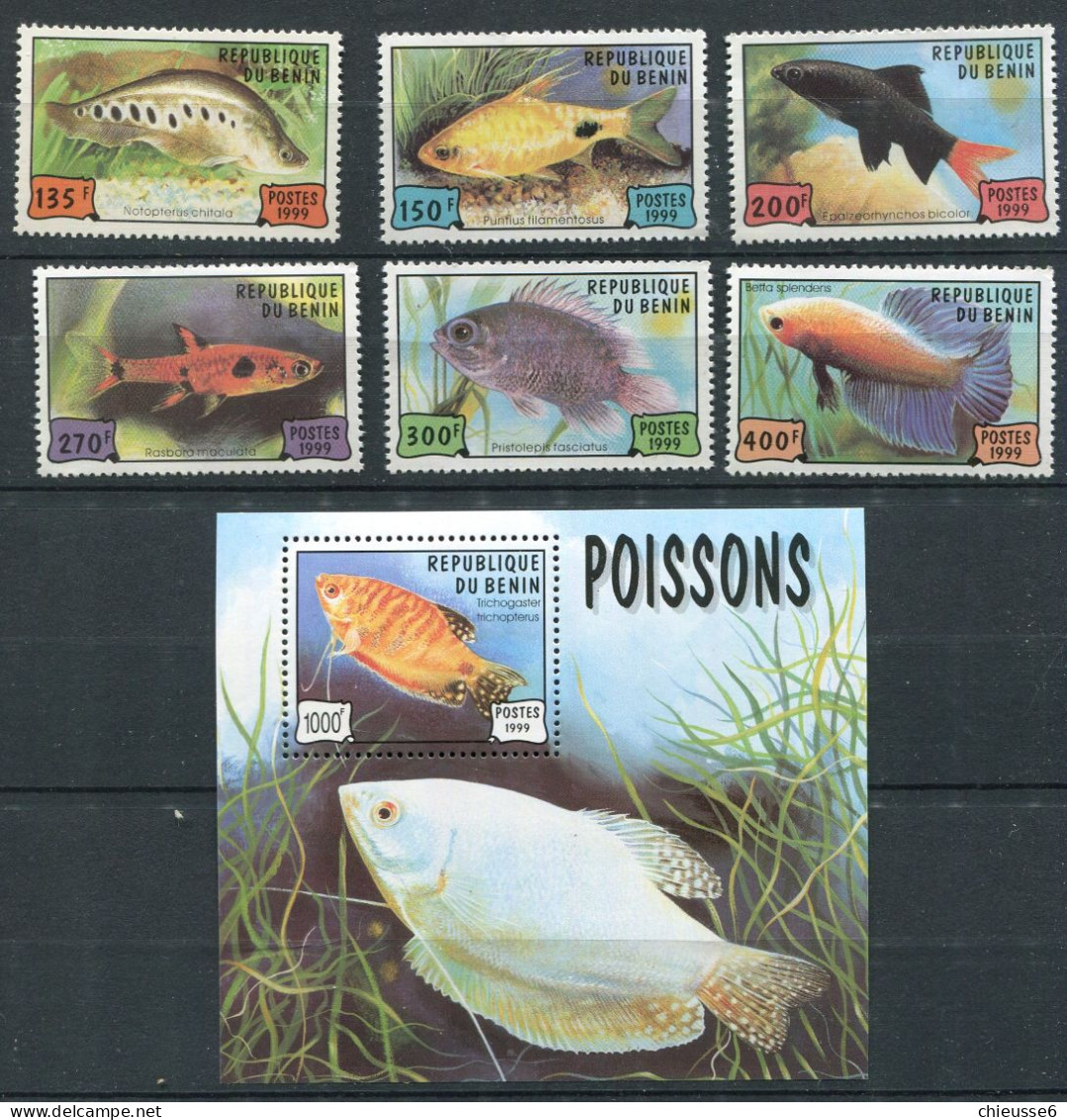 Benin ** N° 902 à 907 - Bloc 55 - Poissons - Bénin – Dahomey (1960-...)