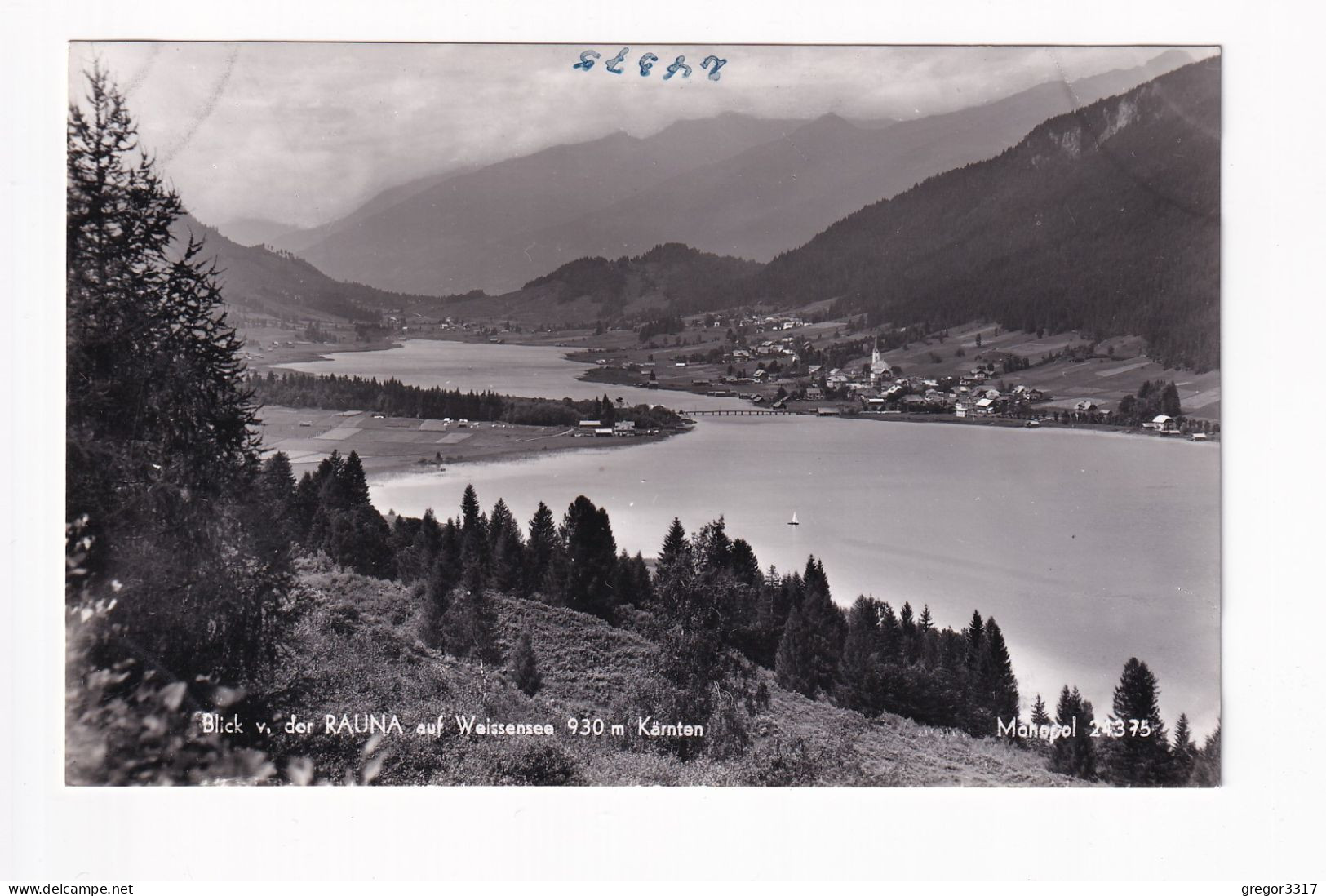 E6064) Blick Von Der RAUNA Auf WEISSENSEE - Kärnten - S/W FOTO AK - - Weissensee