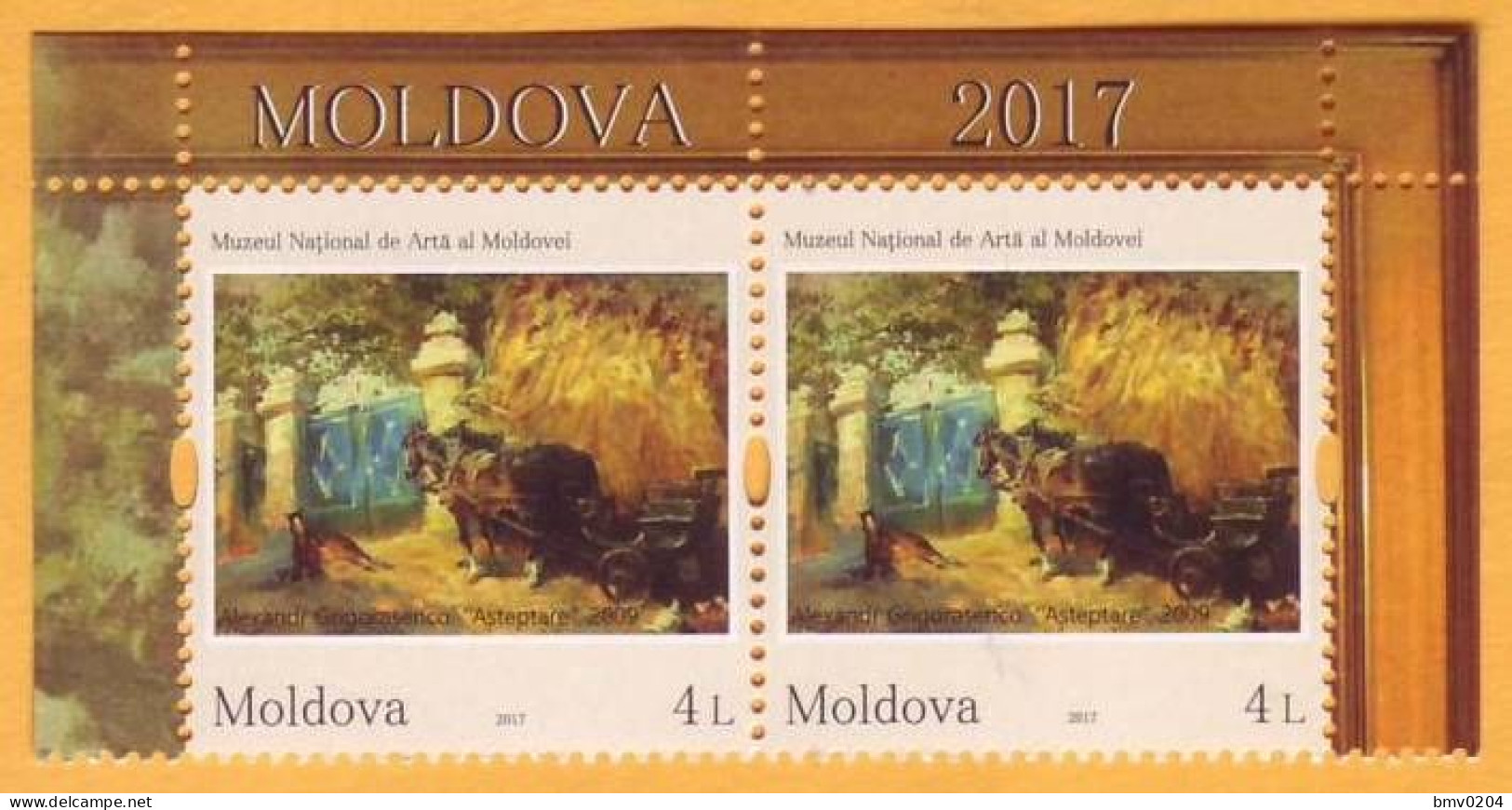 2017 Moldova Moldavie. Art. Paintings. Fauna.  Horse 2v Mint - Farm