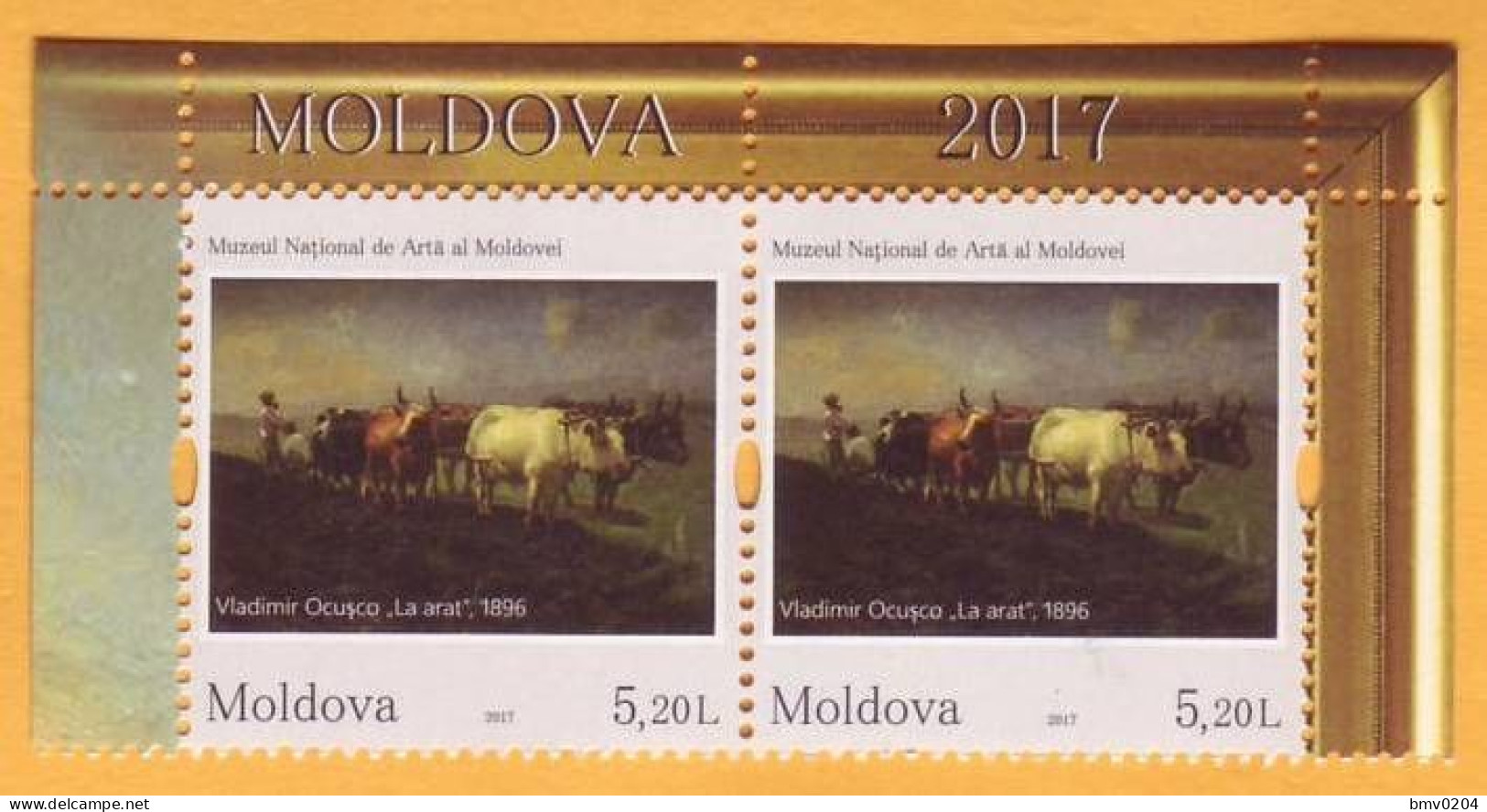 2017 Moldova Moldavie. Art. Paintings. Fauna. Cow. Bulls 2v Mint - Hoftiere