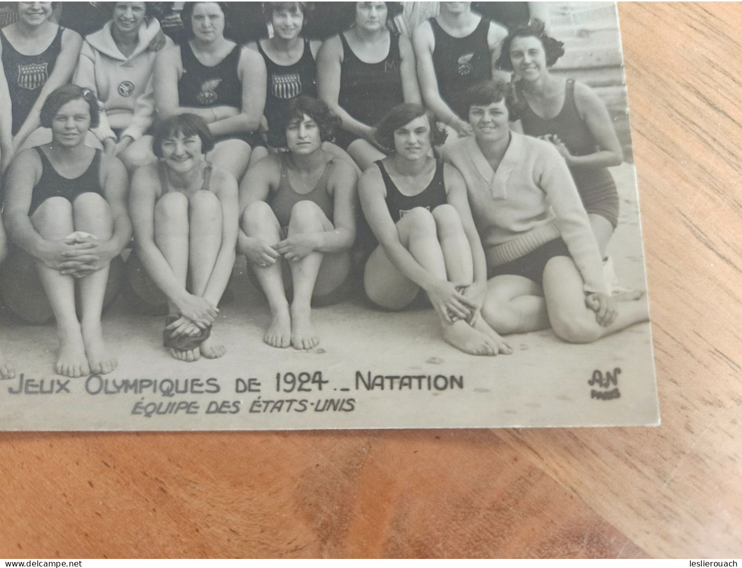 Rare Carte Postale Ancienne Jeux Olympiques 1924- Équipe Des États-Unis Natation - Schwimmen