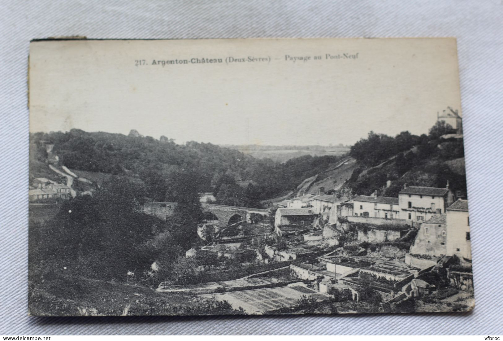 Cpa 1924, Argenton Château, Paysage Au Pont Neuf, Deux Sèvres 79 - Argenton Chateau