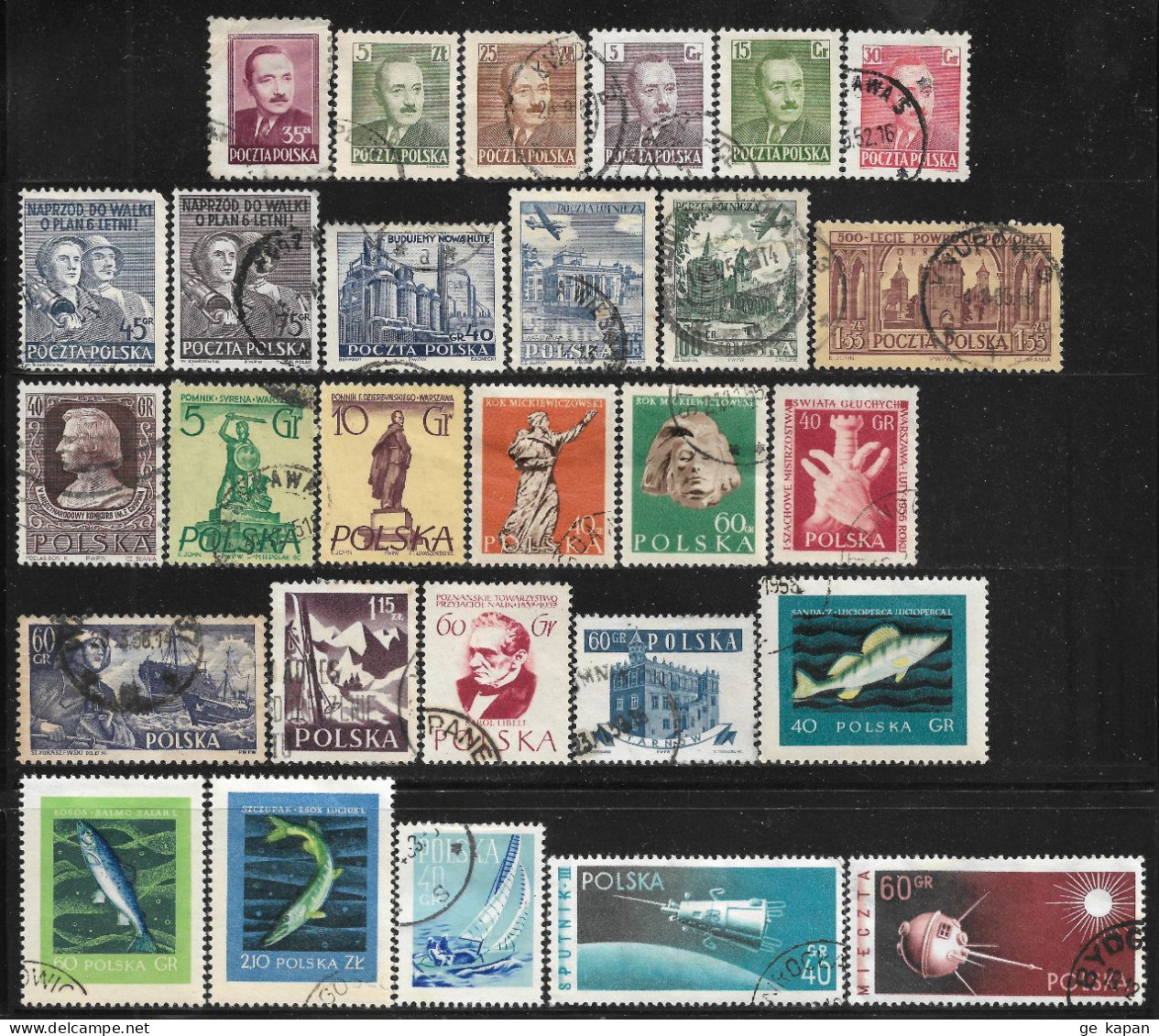 1948-1959 POLAND Lot Of 28 Used Stamps - MICHEL CV €7.20 - Oblitérés