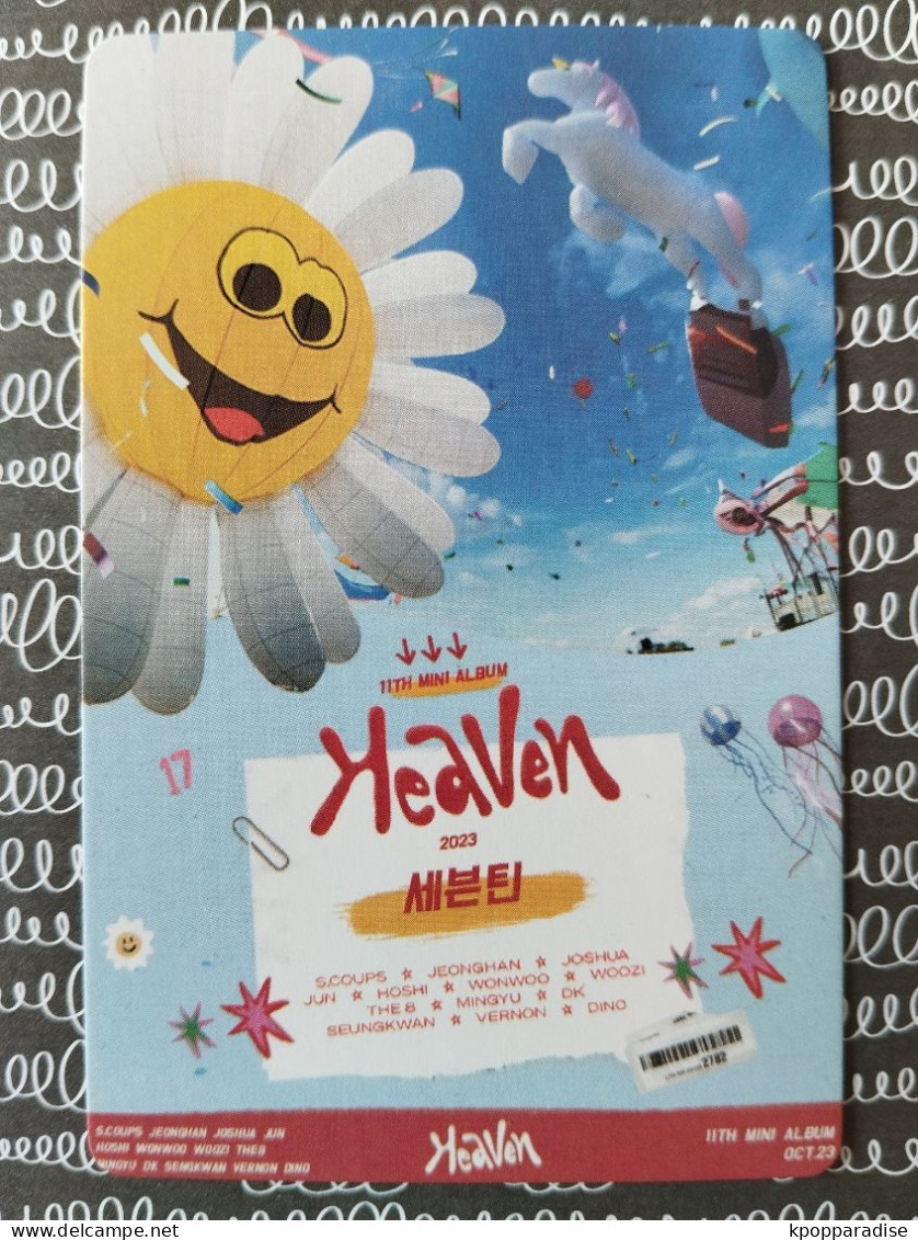 Photocard K POP Au Choix  SEVENTEEN Heaven 11th Mini Album Jun - Varia