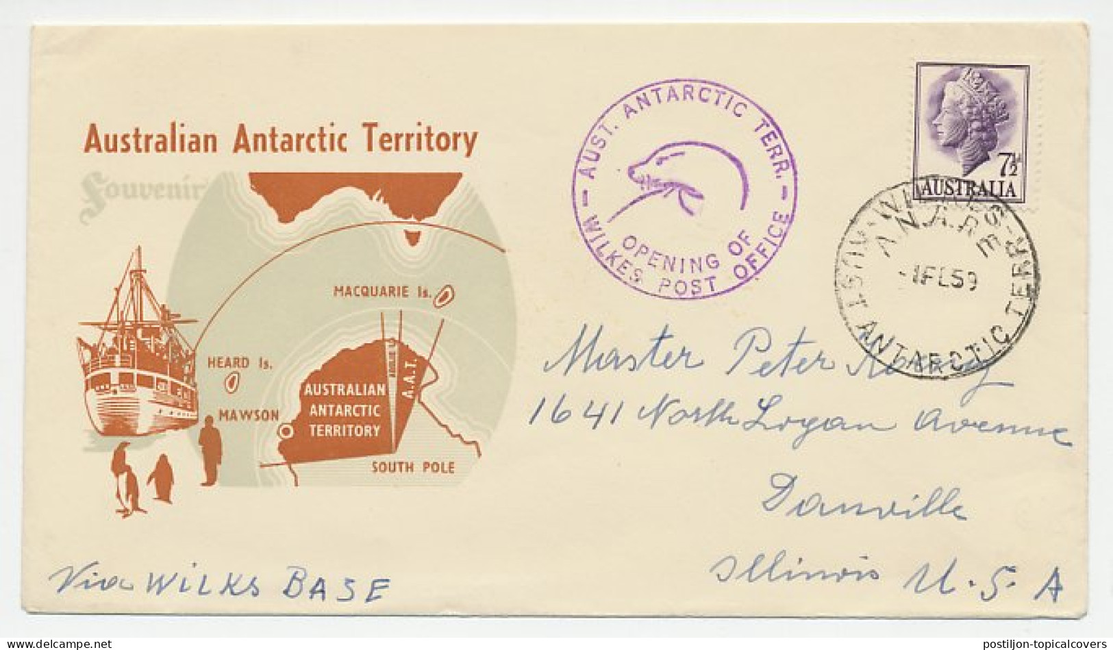 Cover / Postmark Australia 1959 Opening Of Wilkes Post Office  - Arctic Expeditions