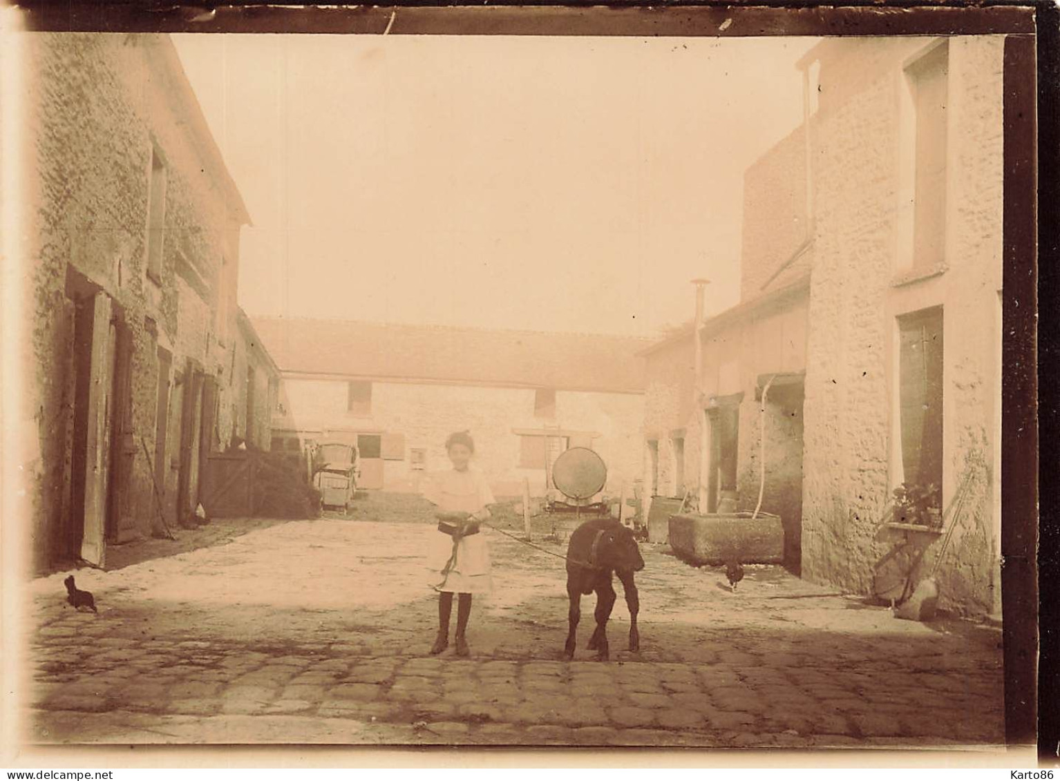 angerville * RARE 24 photos début 1900 * manège carrousel , battage batteuse , places rues lieux villageois * 12x9cm