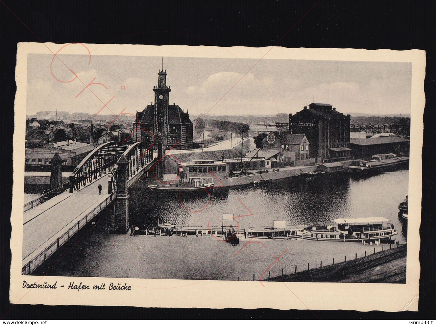 Dortmünd - Hafen Mit Brücke - Postkaart - Dortmund