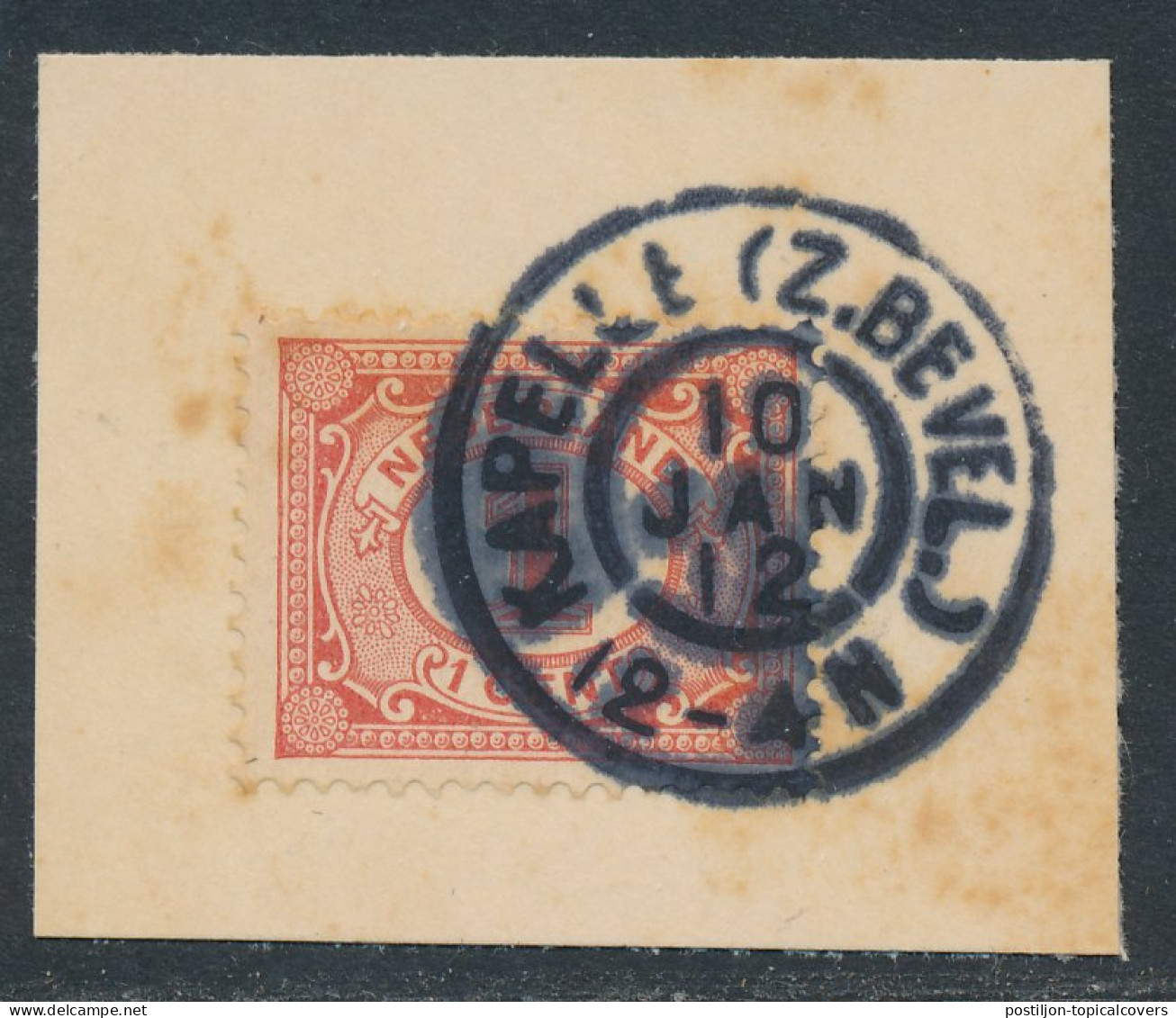 Grootrondstempel Kapelle (Z.Bevel.) 1912 - Poststempels/ Marcofilie