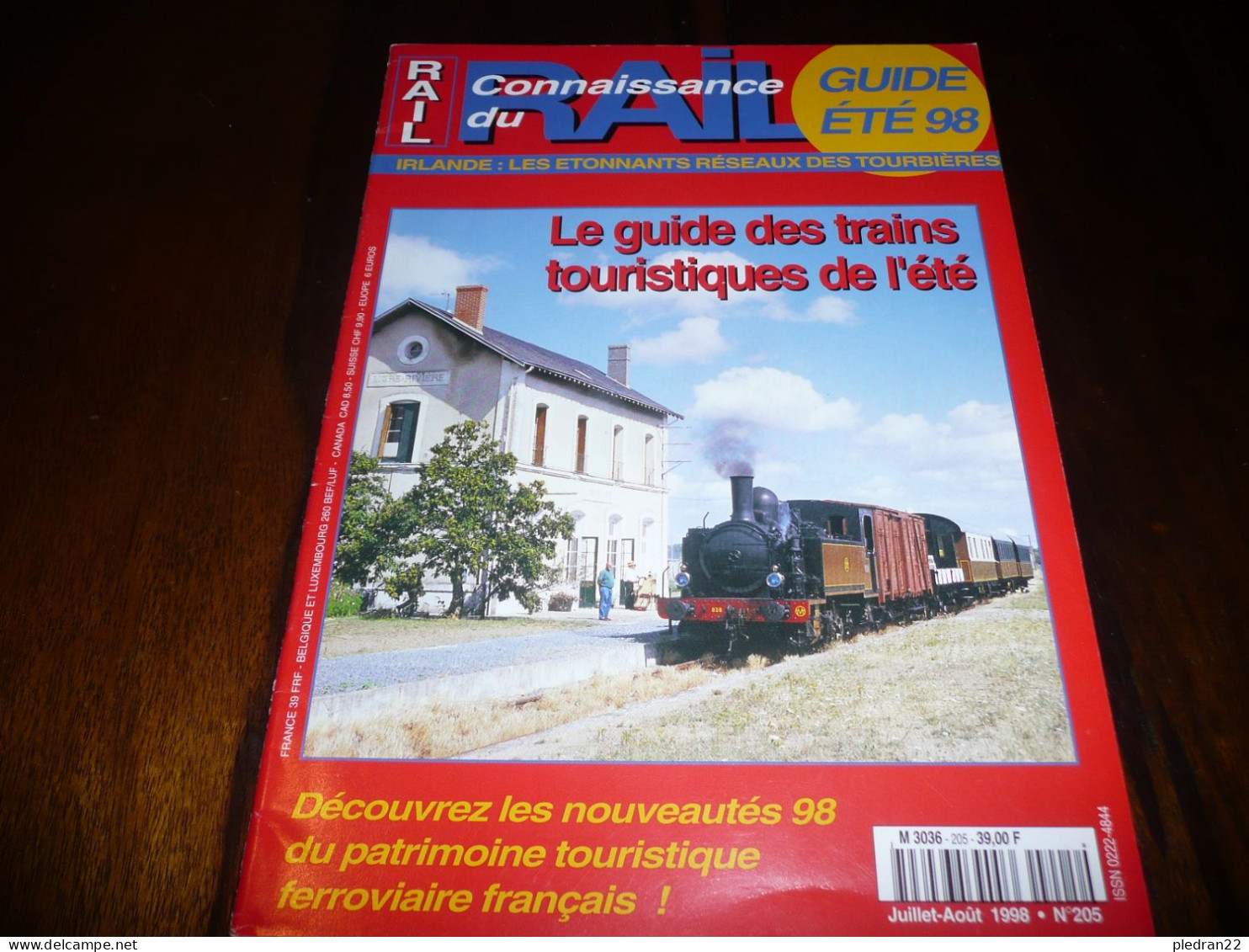 CHEMINS DE FER TRAIN REVUE CONNAISSANCE DU RAIL N° 205 GUIDE ETE JUILLET AOUT 1998 IRLANDE RESEAU DES TOURBIERES - Trenes