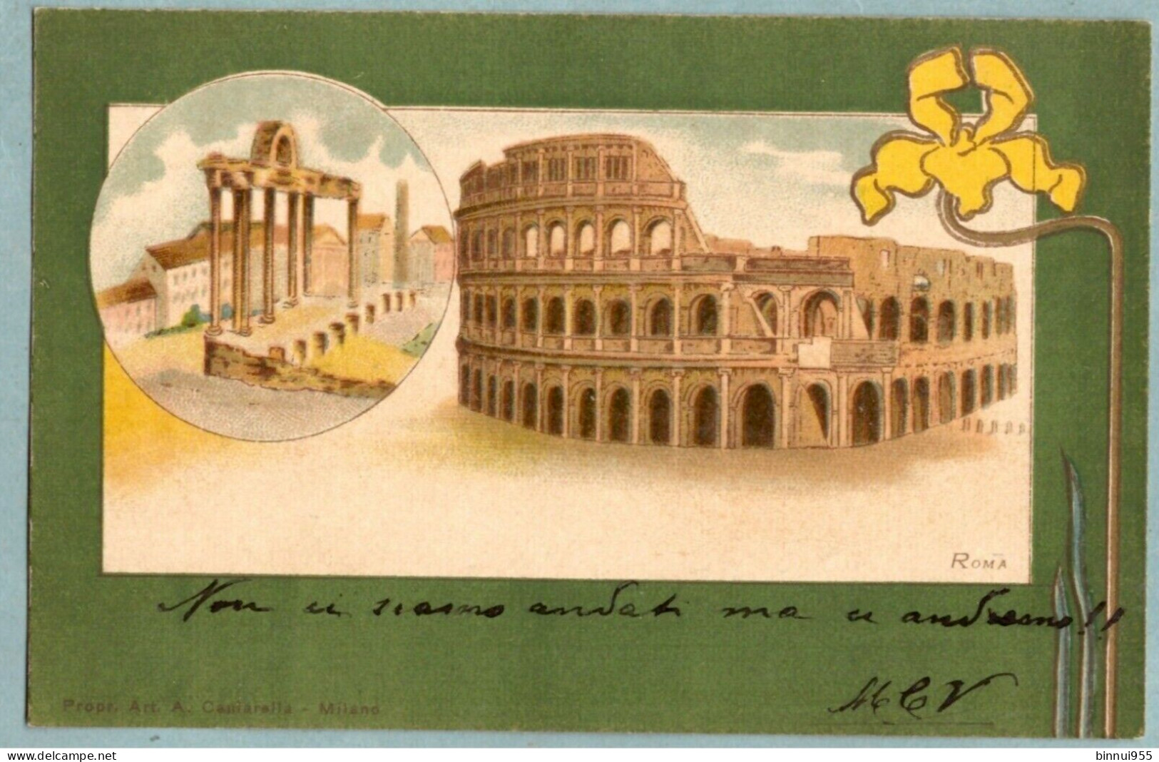 Cartolina D'epoca Illustrata Roma Il Colosseo - Viaggiata - Kolosseum