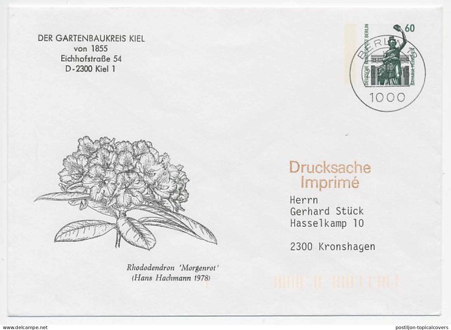 Postal Stationery Germany 1991 Rhododendron - Trees