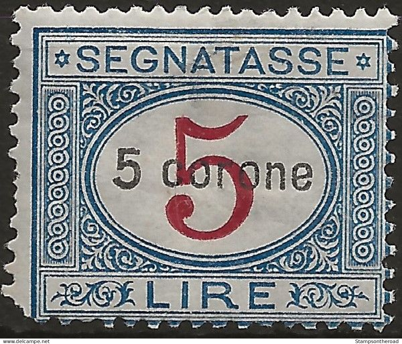 TRDASx4L - 1922 Terre Redente/Dalmazia, Sassone Nr. 4, Segnatasse Nuovo Con Traccia Di Linguella */ - Dalmazia