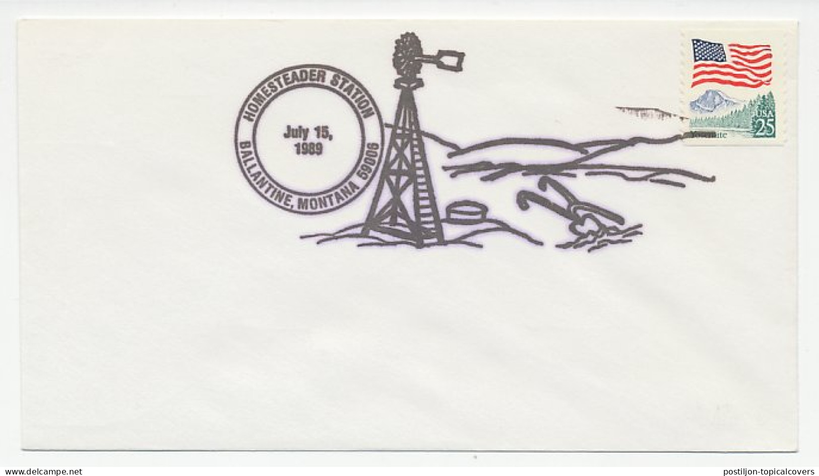 Cover / Postmark USA 1989 Windmill - Windmills
