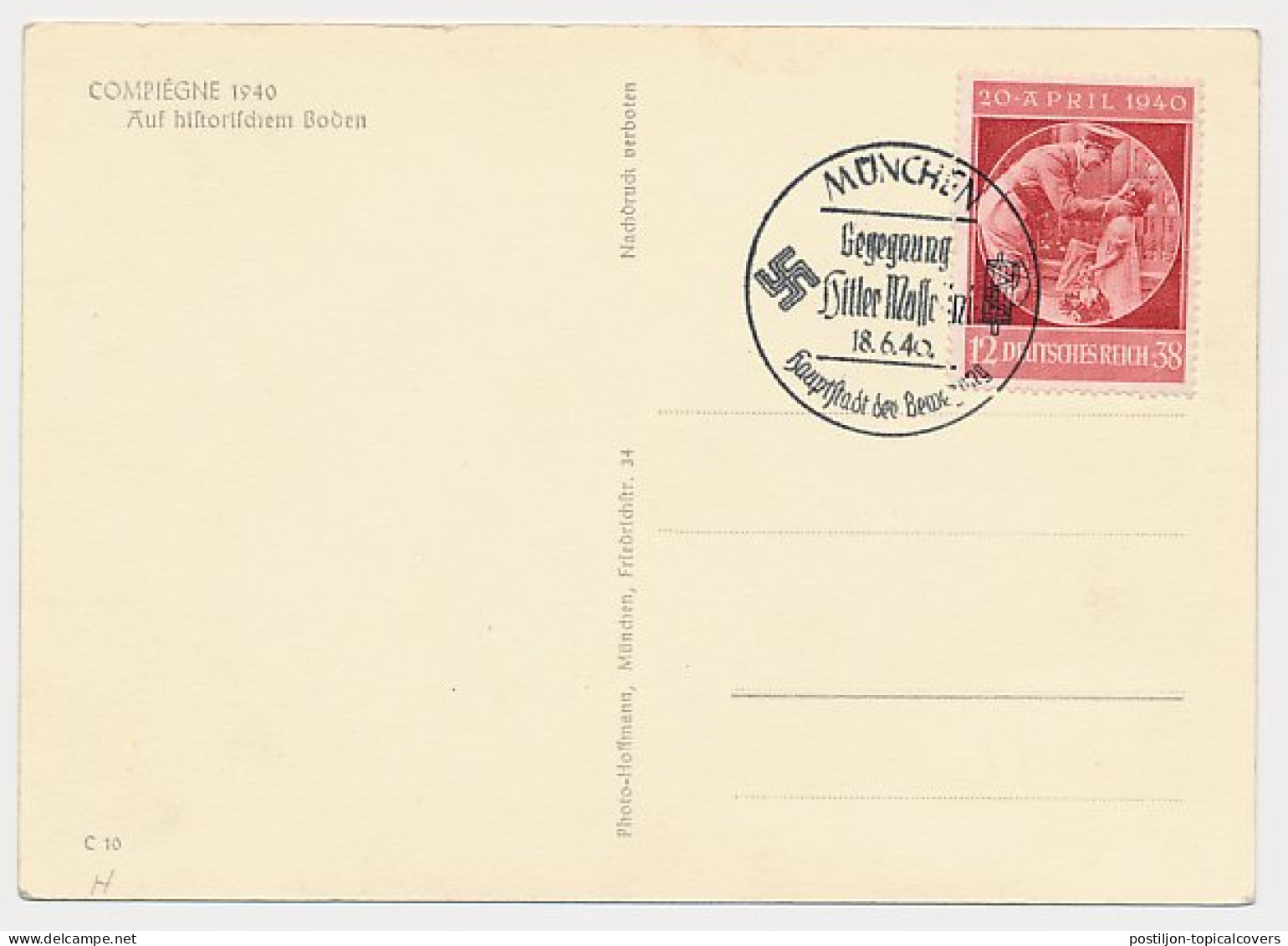 Postcard / Postmark Deutsches Reich / Germany 1940 Adolf Hitler - WW2