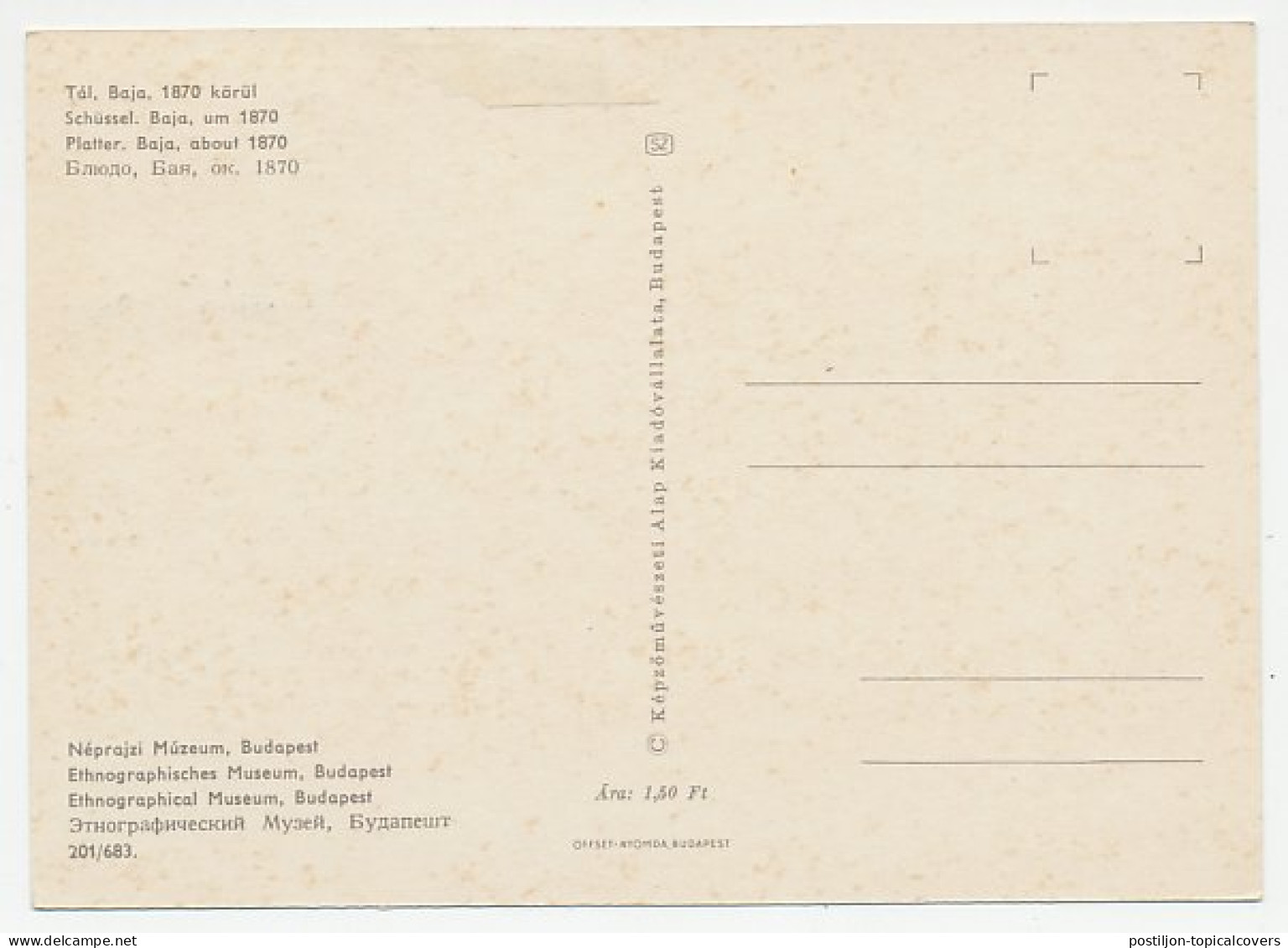 Maximum Card Hungary 1968 Dish - Porselein