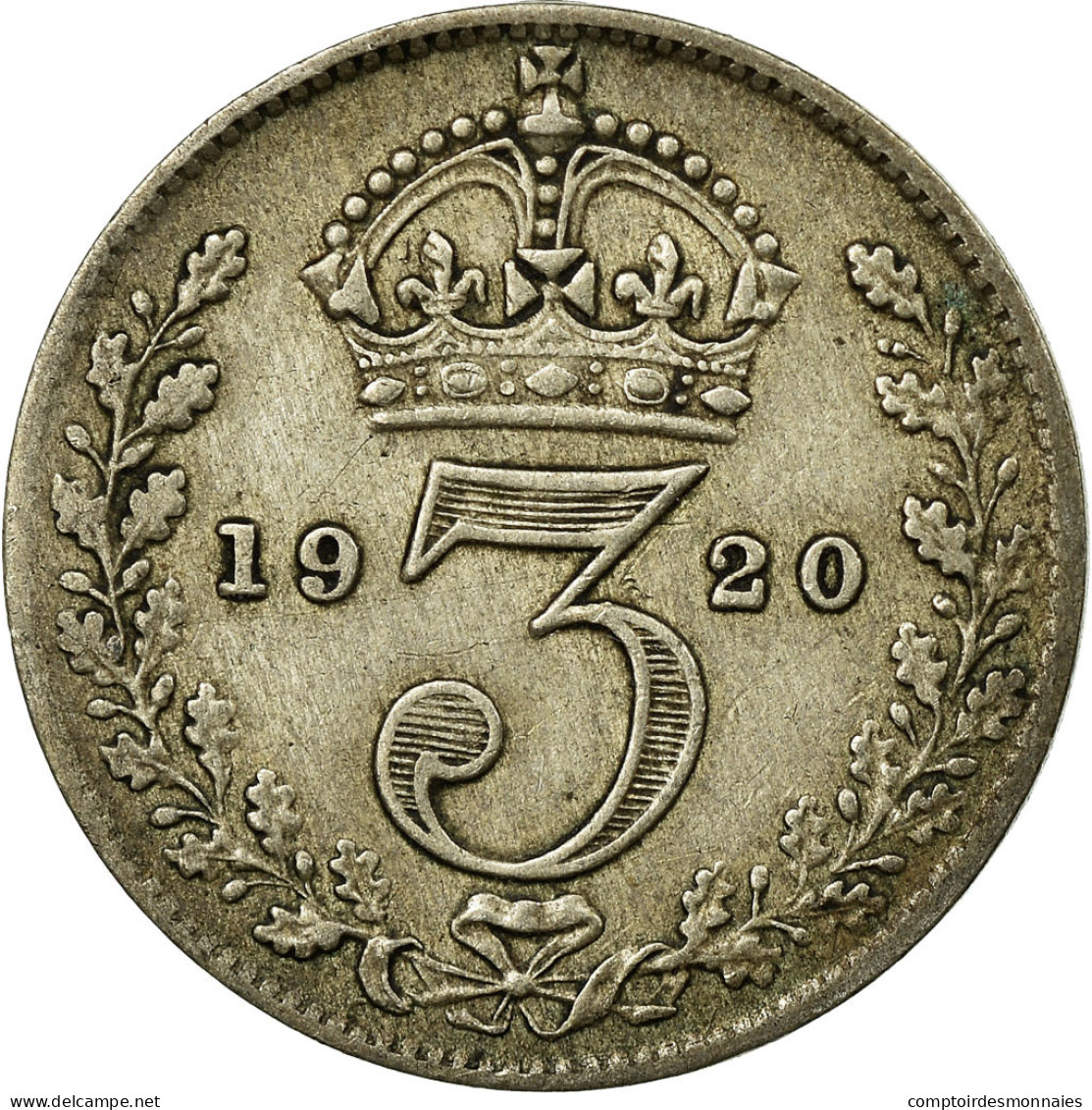 Monnaie, Grande-Bretagne, George V, 3 Pence, 1920, TB+, Argent, KM:813 - F. 3 Pence