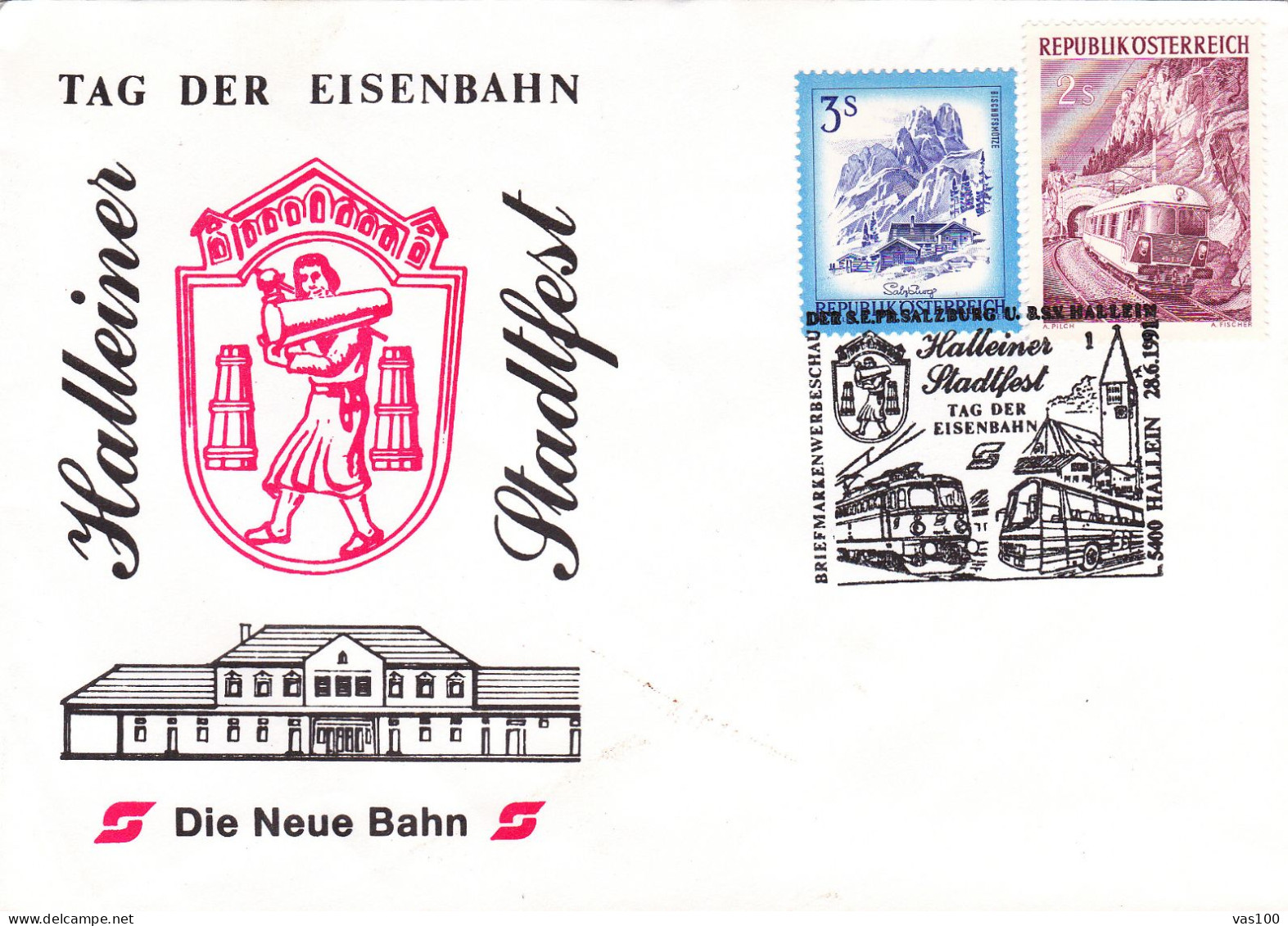 HALLEINER STADTFEST,AUSTRIA- COVERS FDC - Trains