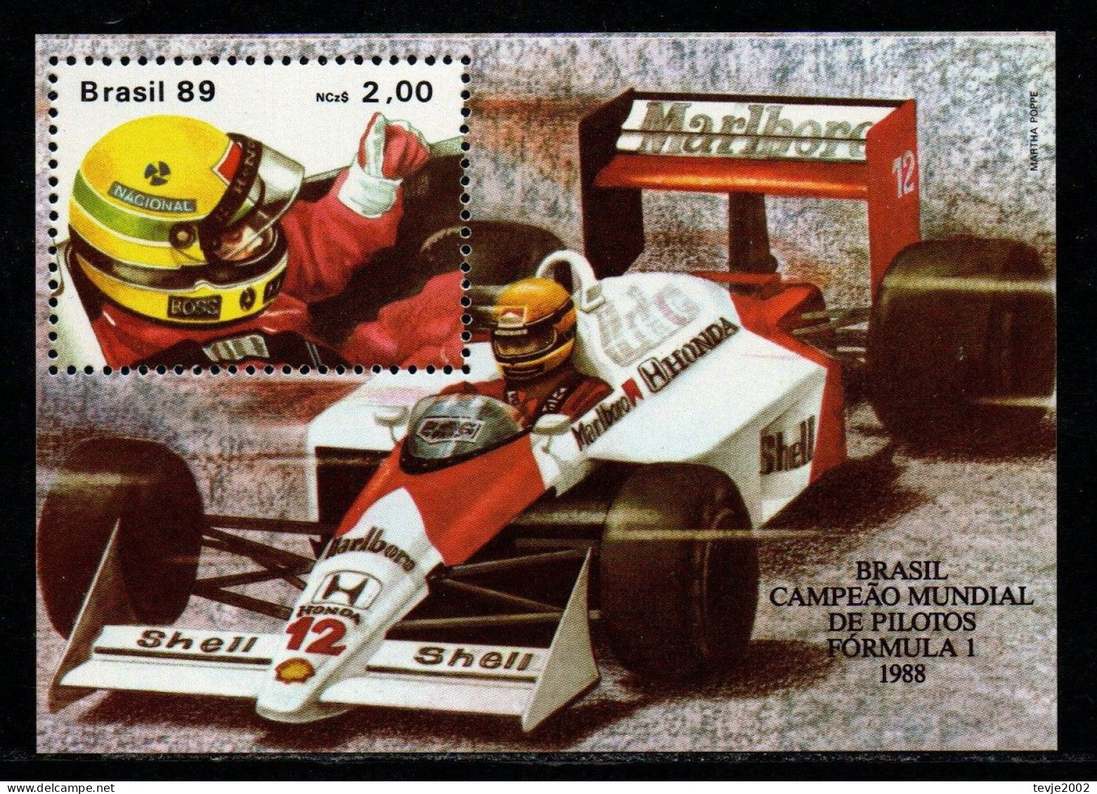 Brasilien 1989 - Mi.Nr. Block 77 - Postfrisch MNH - Autos Cars Sport Formel 1 Senna - Auto's