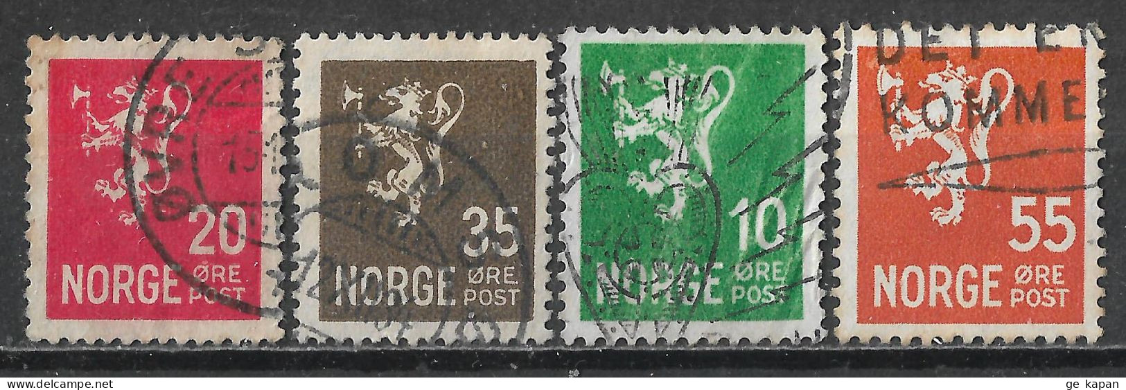 1927-1946 NORWAY SET OF 4 USED STAMPS (Michel # 124A,128A,220,321) - Oblitérés