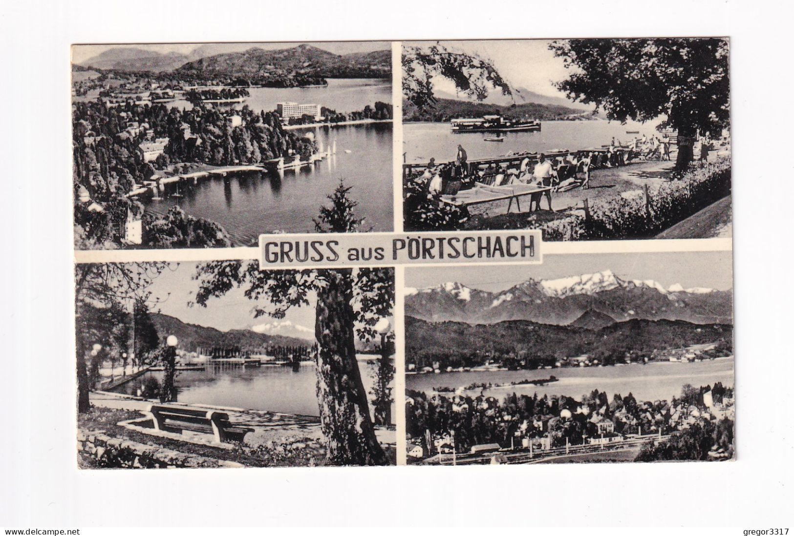 E6066) GRUSS Aus PÖRTSCHACH - Tolle S/W Mehrbild AK -- Tischtennistisch - Schiff Bankerl Etc. - Pörtschach