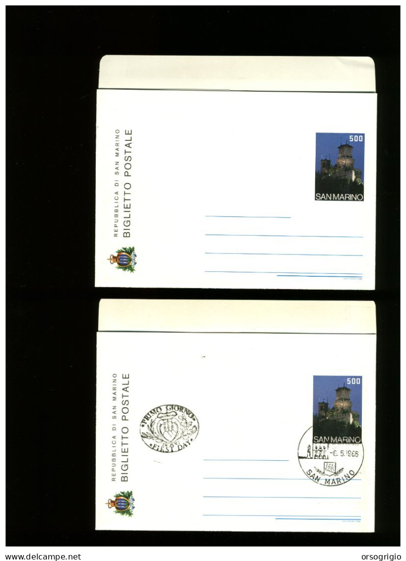 SAN MARINO - 1986 -  Biglietto Postale VEDUTE - Postal Stationery