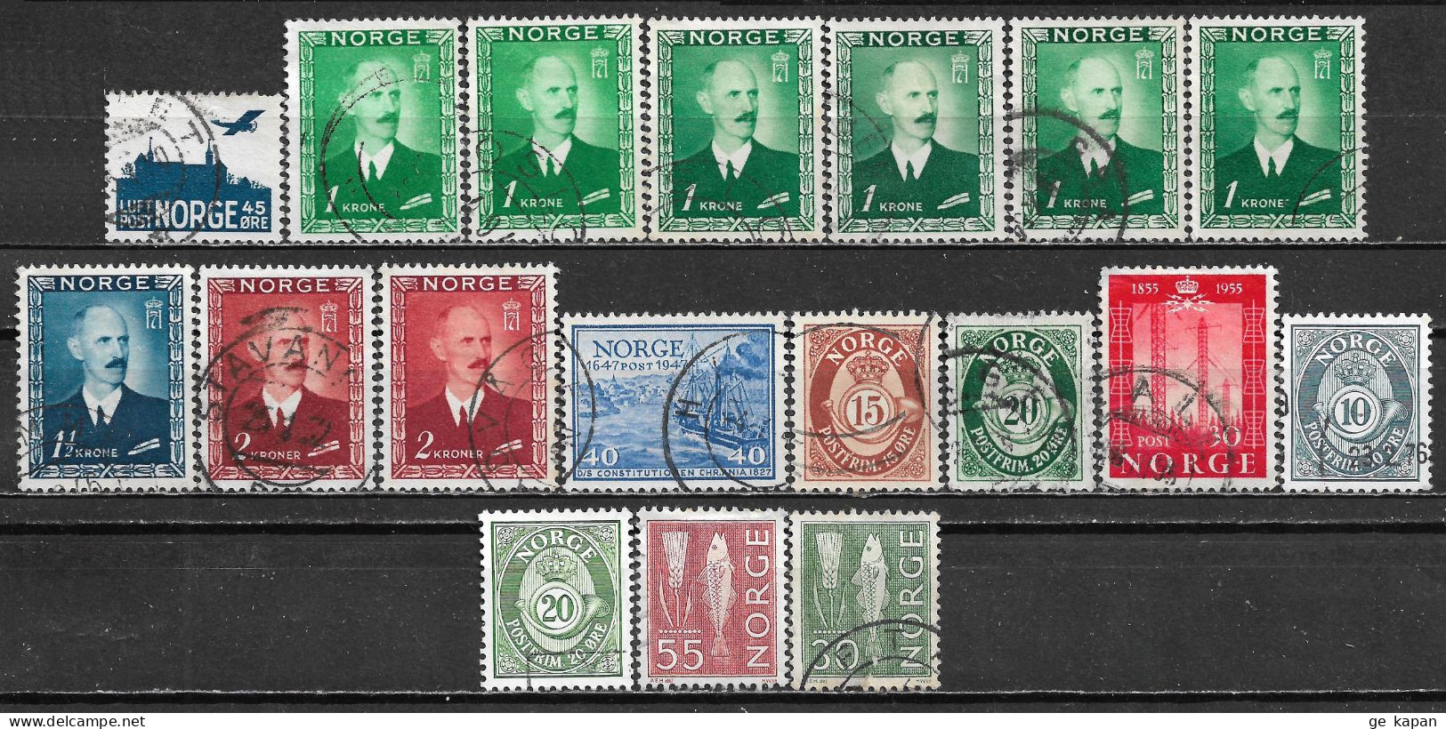 1941-1964 NORWAY LOT OF 18 USED STAMPS (Michel # A230,315,317,328,355,357,479,481,524xA,759) - Used Stamps