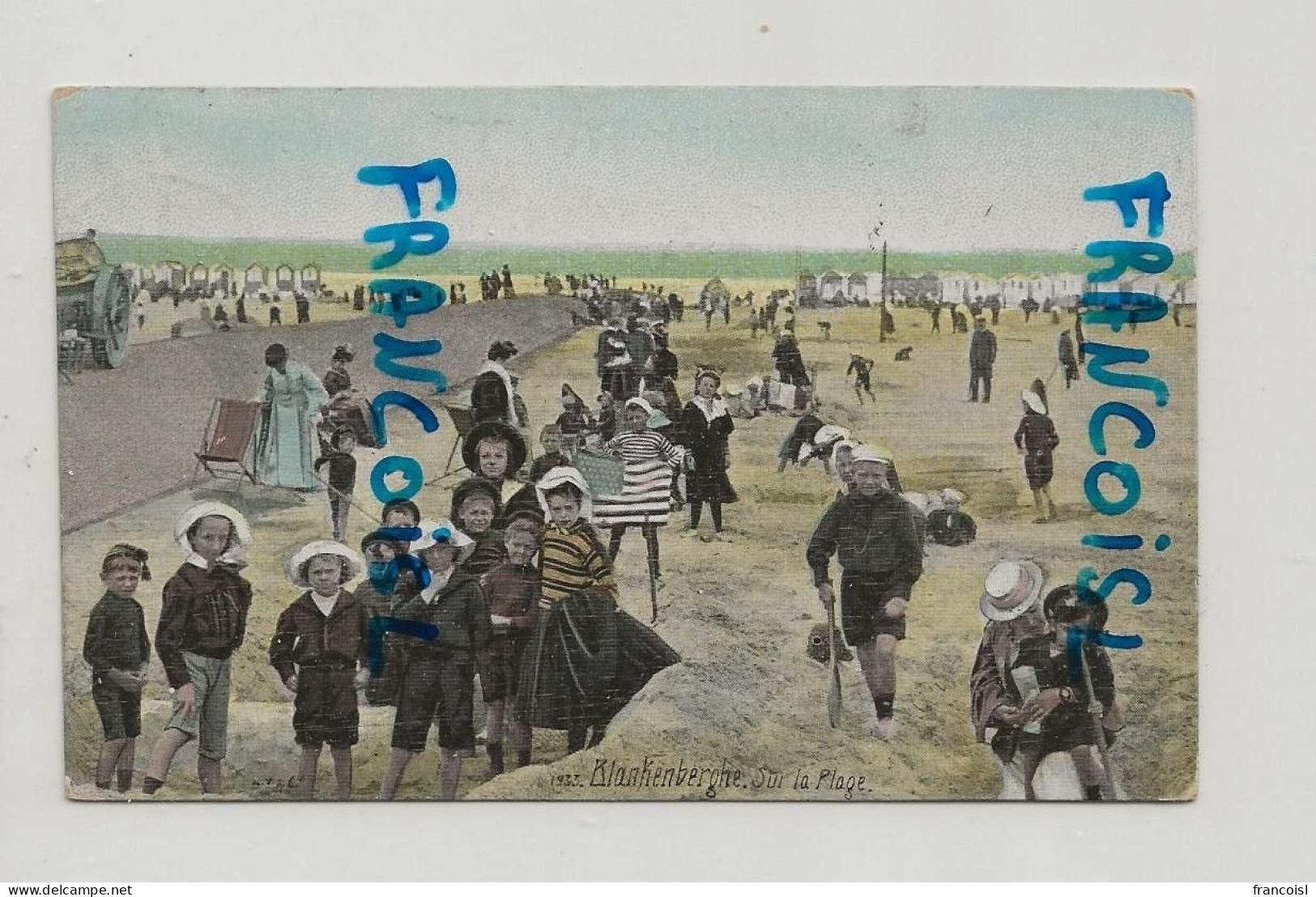 Côte Belge. Blankenberghe. Sur La Plage, Drapeau Américain. Animée. 1910 - Blankenberge