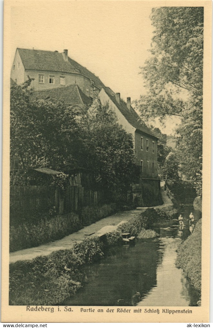 Ansichtskarte Radeberg Schloß Klippenstein - Röderpartie 1913 - Radeberg