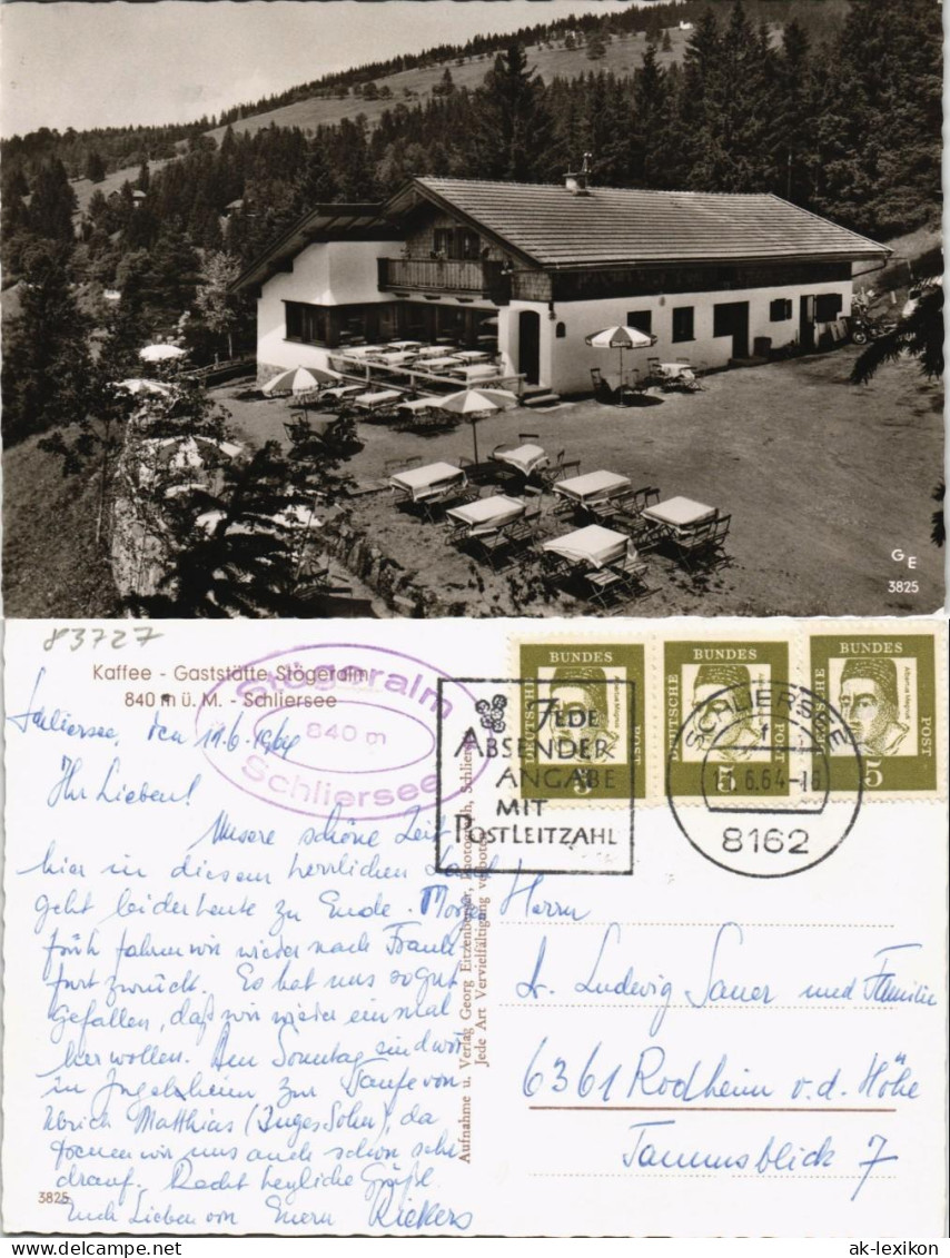 Spitzingsee-Schliersee Umlandansicht Mit Kaffee Gaststätte   Schliersee 1964 - Schliersee