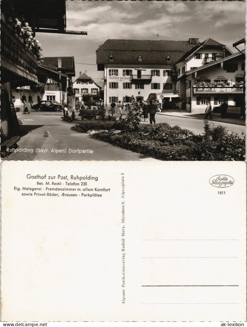 Ruhpolding Strassen Partie, Personen Am Gasthaus Zur Post Dorf-Partie 1960 - Ruhpolding