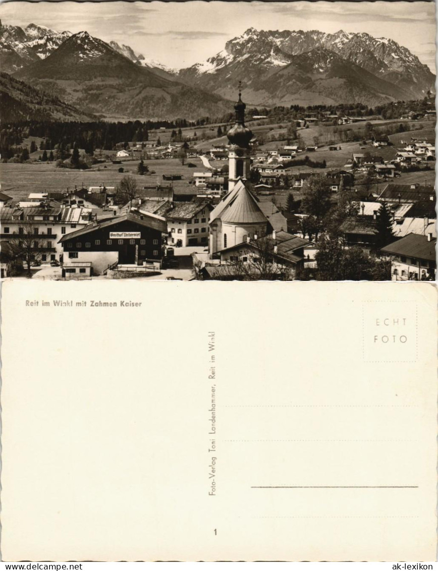 Reit Im Winkl Panorama-Ansicht Mit Zahmen Kaiser Kaisergebirge 1955 - Reit Im Winkl