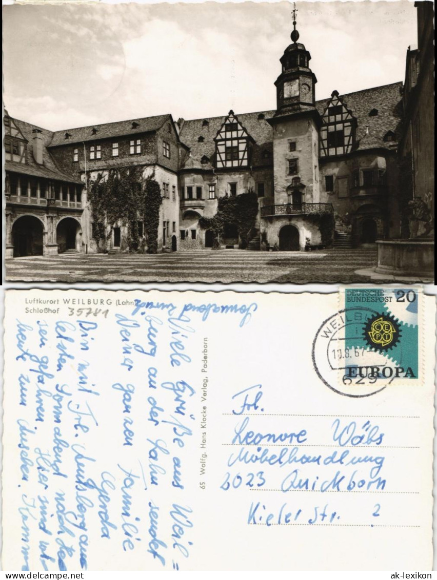 Ansichtskarte Weilburg (Lahn) Schloß Partie Im Schloss-Hof (Castle) 1967 - Weilburg