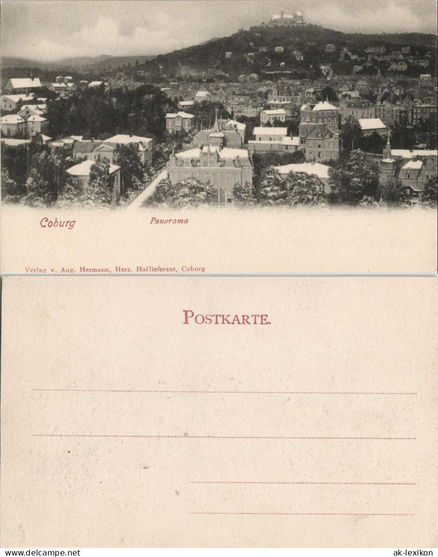 Ansichtskarte Coburg Verschneite Stadt Straßenpartie 1908 - Coburg