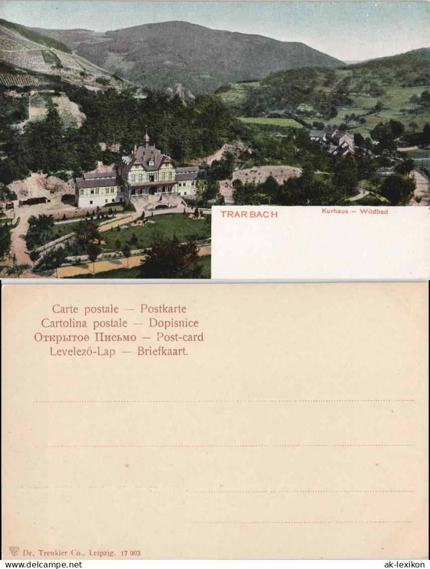 Litho AK Trarbach-Traben-Trarbach Blick Kurhaus Wildbad Trarbach 1900 - Traben-Trarbach