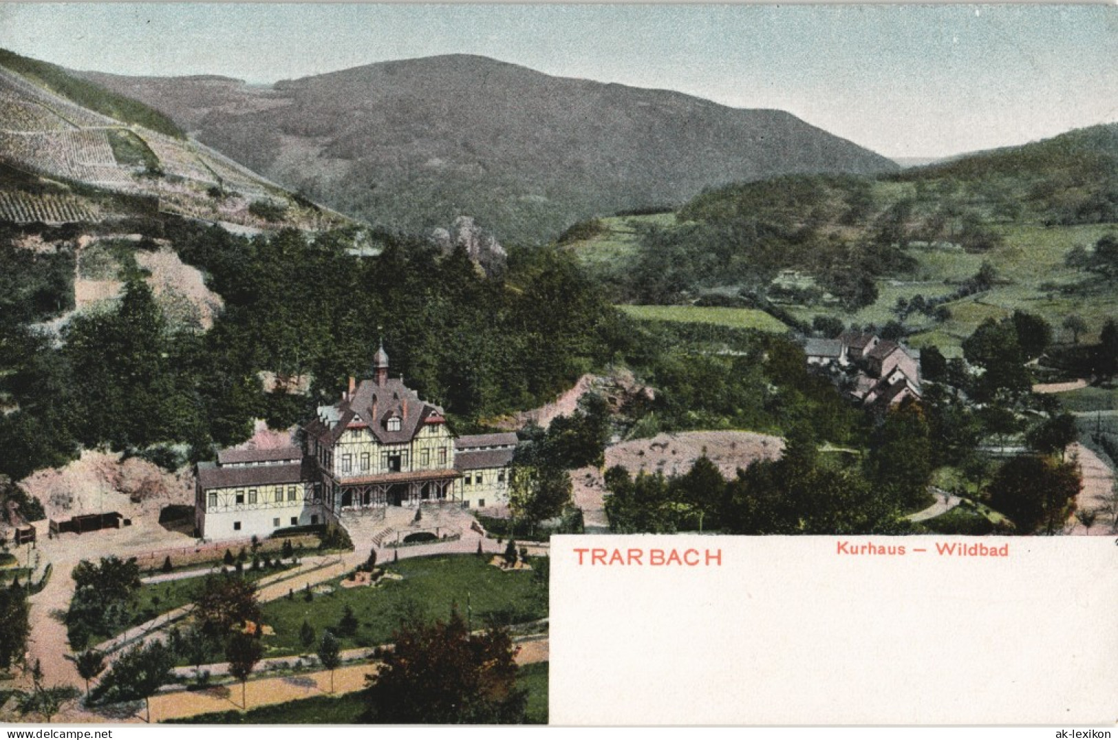 Litho AK Trarbach-Traben-Trarbach Blick Kurhaus Wildbad Trarbach 1900 - Traben-Trarbach