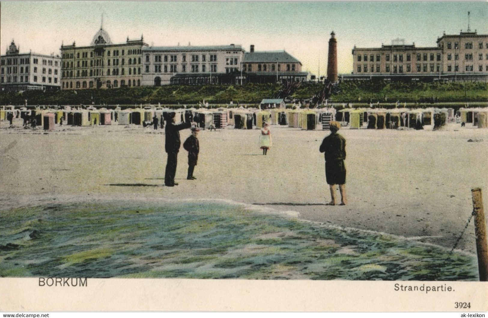Borkum Strand Partie Und Häuser Zeile (Beach Scene) 1908/1904 Stempel BORKUM - Borkum