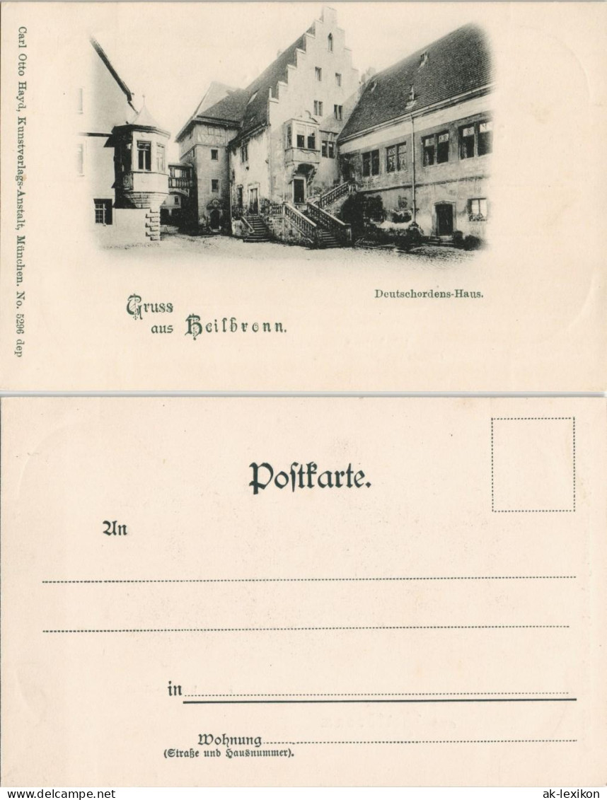 Ansichtskarte Heilbronn Deutschordens-Haus Strassen Partie 1900 - Heilbronn