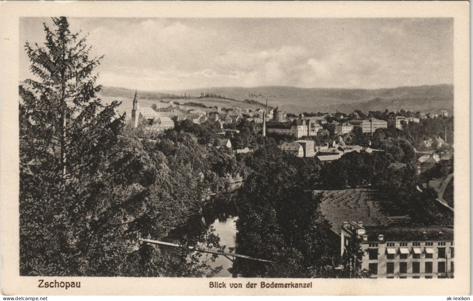 Ansichtskarte Zschopau Blick Von Der Bodemerkanzel 1924 - Zschopau