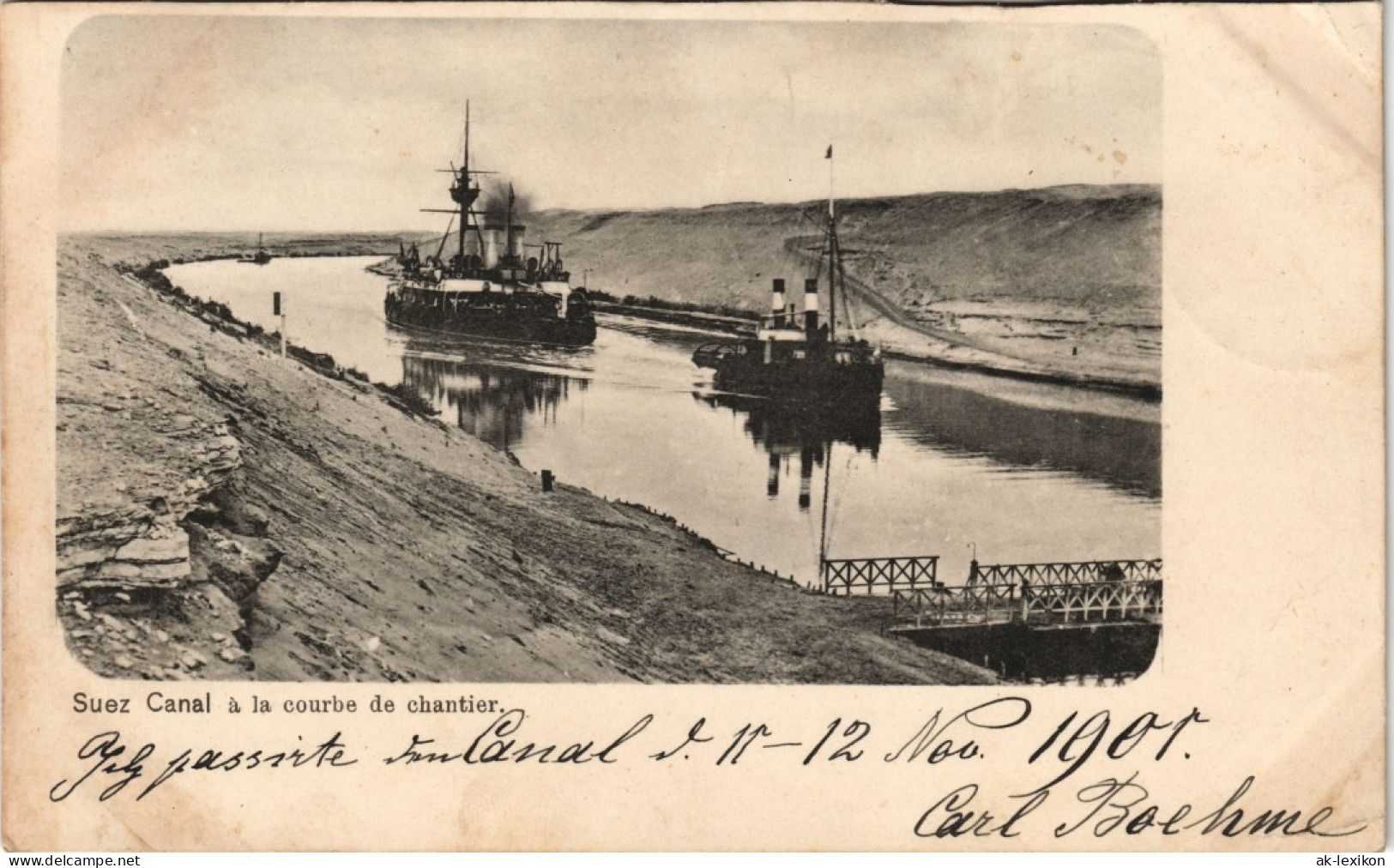 Postcard Suez السويس‎ As-Suways Suezkanal - Dampfer 1909 - Sues