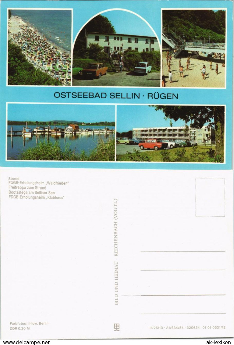 Sellin Strand, FDGB-Erholungsheim "Waldfrieden" Freitreppe Zum Strand  1982 # - Sellin