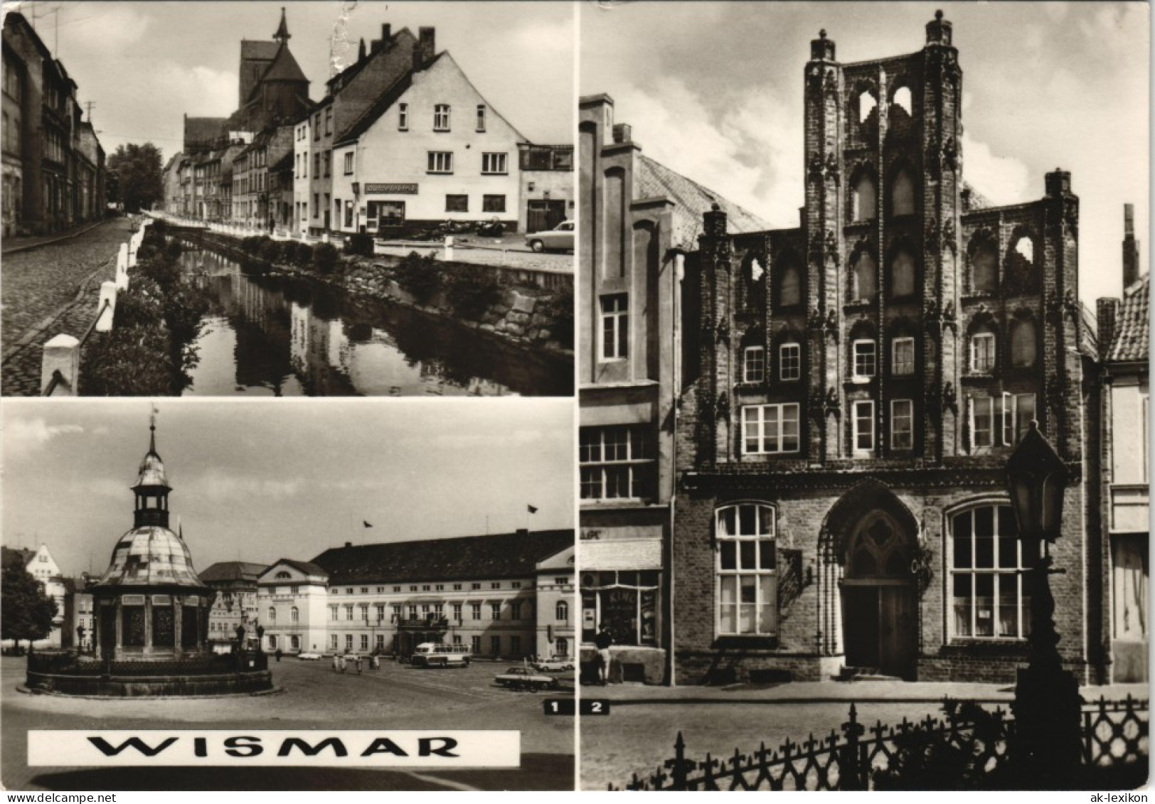 Wismar DDR  Mühlengrube, Alter Schwede, Wasserkunst, Rathaus 1971/1970 - Wismar