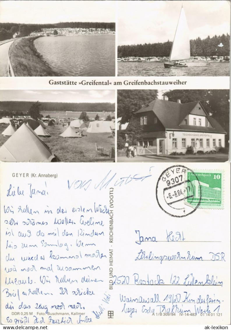 Ehrenfriedersdorf Mehrbild-AK Gaststätte Greifental Und Stauweiher 1984 - Geyer