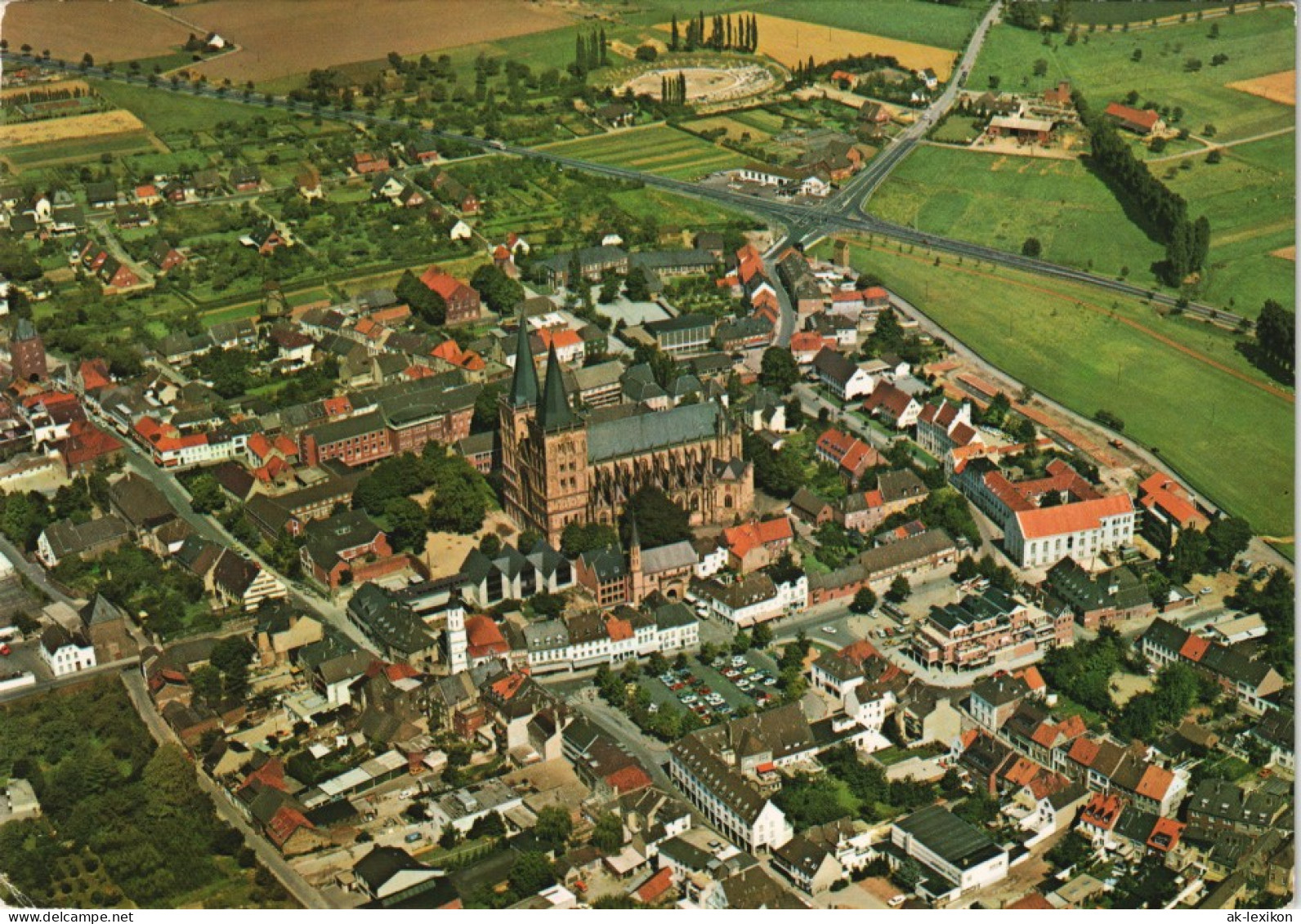 Ansichtskarte Xanten Luftbild Stadt U. Amphitheater Vom Flugzeug Aus 1979 - Xanten