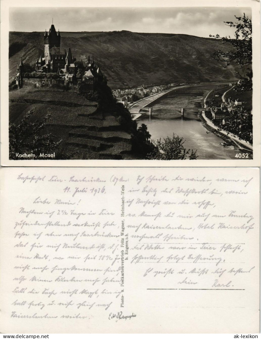 Cochem Kochem Panorama-Ansicht Blick Auf Burg & Fluss Mosel 1936 - Cochem